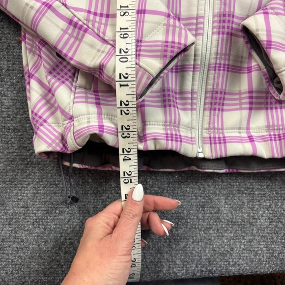 THE NORTH FACE Women’s Apex Bionic Jacket Pink/White Plaid Soft Shell Coat Small - Picture 5 of 8
